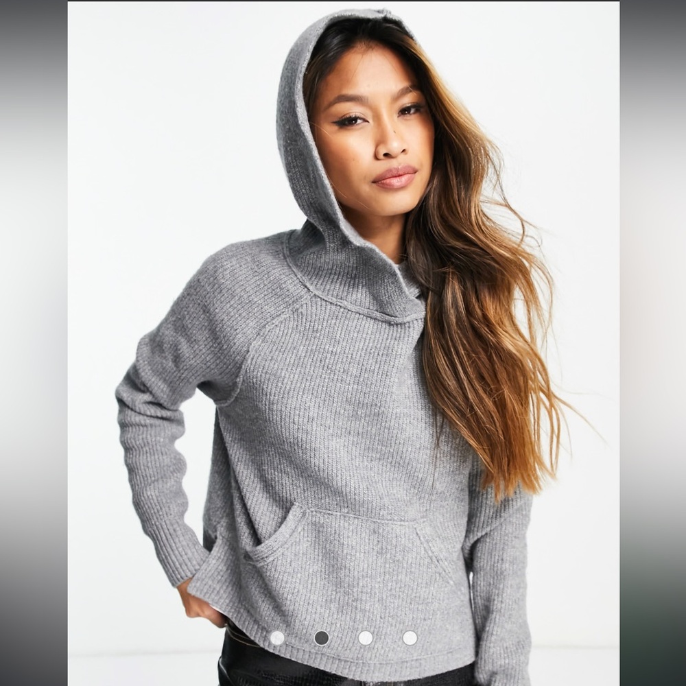 Free People Hoodie Free People Heather Gray Mesmerize Hoodie Free People Sweater